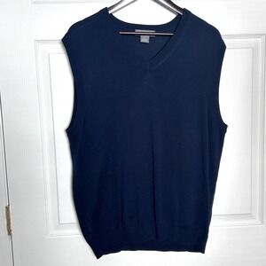 Daniel Cremieux Signature Collection Silk Cotton Vest | Preppy Navy Large